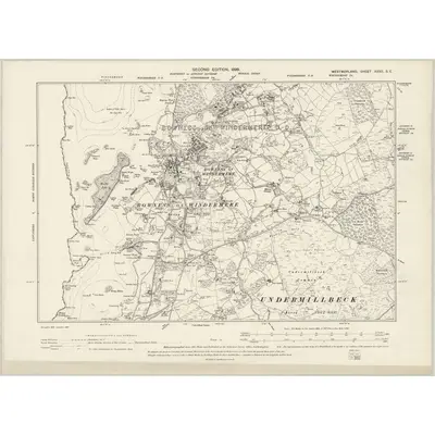 1897 Map of Westmorland XXXII.SE, 1899 Print
