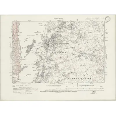 1911 Map of Westmorland XXXII.SE, 1933 Print