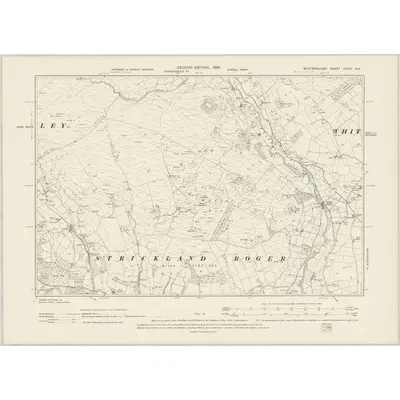 1896 Map of Westmorland XXXIII.NE, 1899 Print