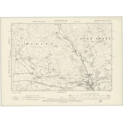 1897 Map of Westmorland XXXIII.NW, 1899 Print