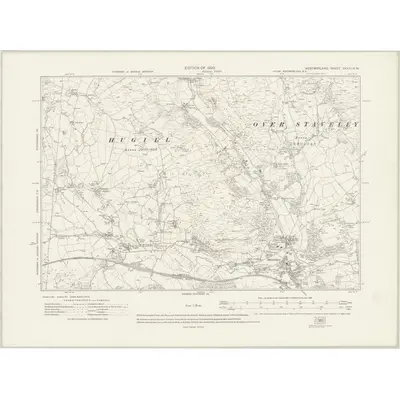 1912 Map of Westmorland XXXIII.NW, 1920 Print