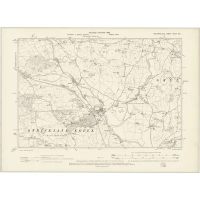 1897 Map of Westmorland XXXIII.SE, 1899 Print