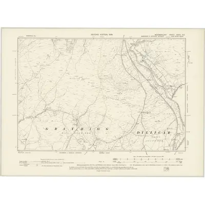 1897 Map of Westmorland XXXIV.NE, 1899 Print