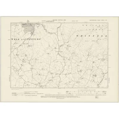 1897 Map of Westmorland XXXIV.NW, 1899 Print