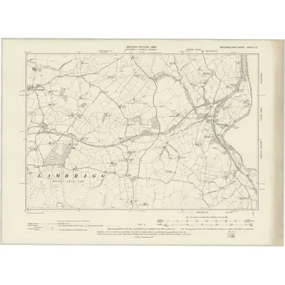 1897 Map of Westmorland XXXIV.SE, 1899 Print