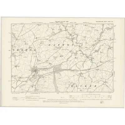 1896 Map of Westmorland XXXIV.SW, 1899 Print