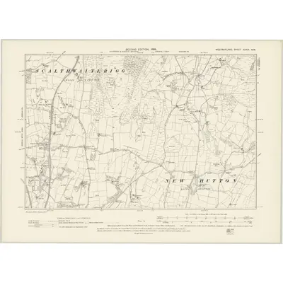 1896 Map of Westmorland XXXIX.NW, 1899 Print