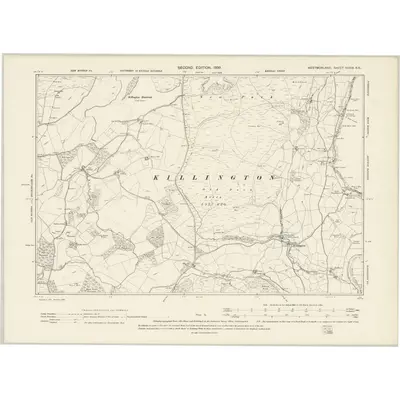 1896 Map of Westmorland XXXIX.SE, 1899 Print