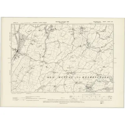 1896 Map of Westmorland XXXIX.SW, 1899 Print