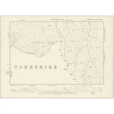 1896 Map of Westmorland XXXV.NW, 1899 Print