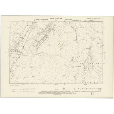 1896 Map of Westmorland XXXVI.NW, 1899 Print