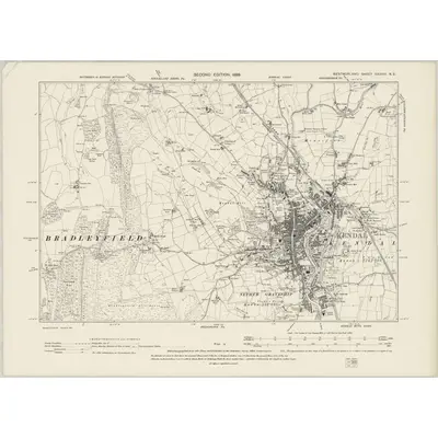 1897 Map of Westmorland XXXVIII.NE, 1899 Print