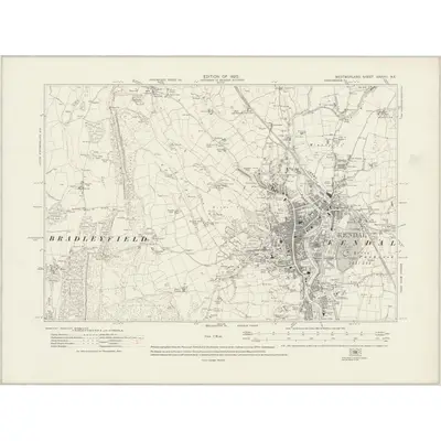 1911 Map of Westmorland XXXVIII.NE, 1920 Print