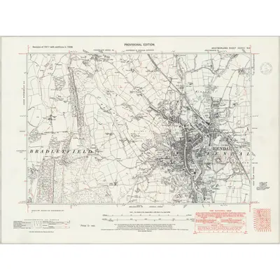 1938 Map of Westmorland XXXVIII.NE, 1947 Print