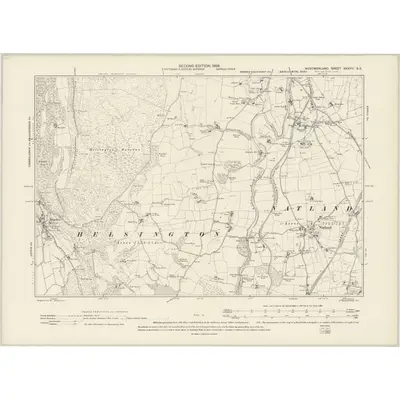 1897 Map of Westmorland XXXVIII.SE, 1899 Print