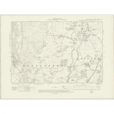 1911 Map of Westmorland XXXVIII.SE, 1920 Print