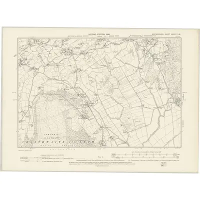 1896 Map of Westmorland XXXVIII.SW, 1899 Print