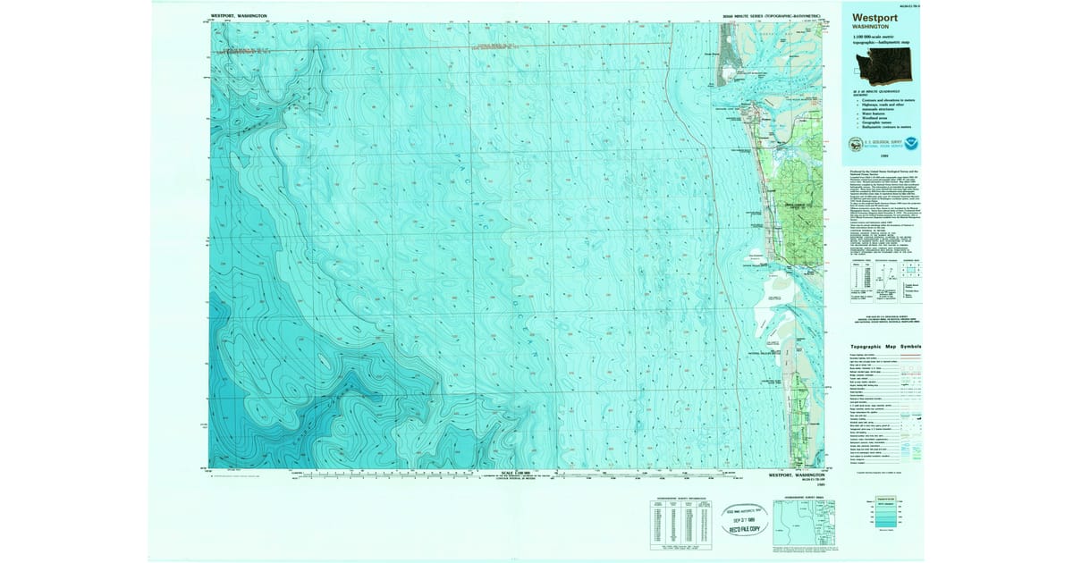 1989 Map of Westport, WA — High-Res | Pastmaps
