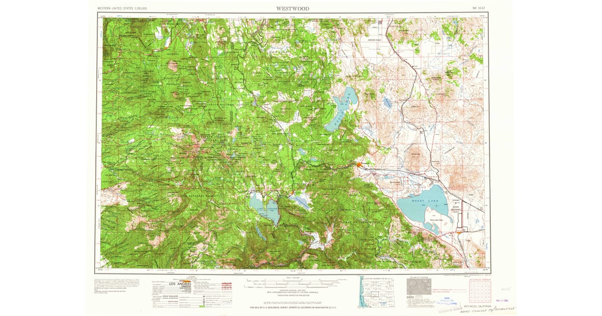 1955 Map of Westwood, CA