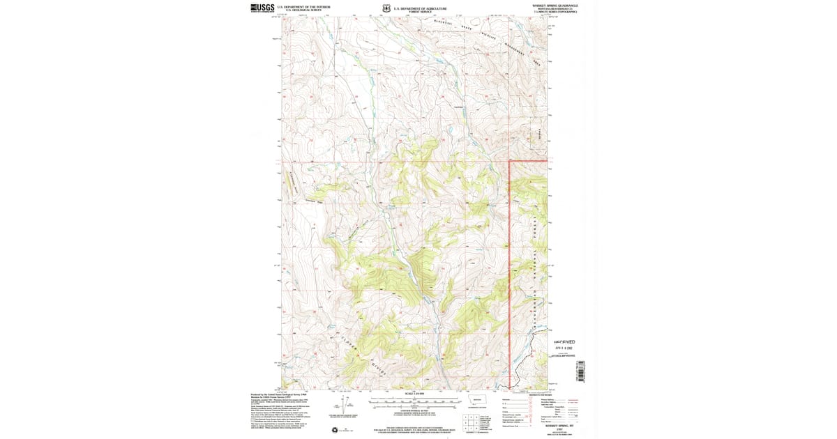 Beaverhead Spring 1997 Map of Whiskey Spring, Beaverhead County, MT — High-Res | Pastmaps