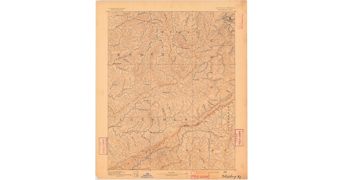Old Maps of Pound VA for Hiking - Whitesburg Ky Usgs Topo 1890 Og 1200x630 