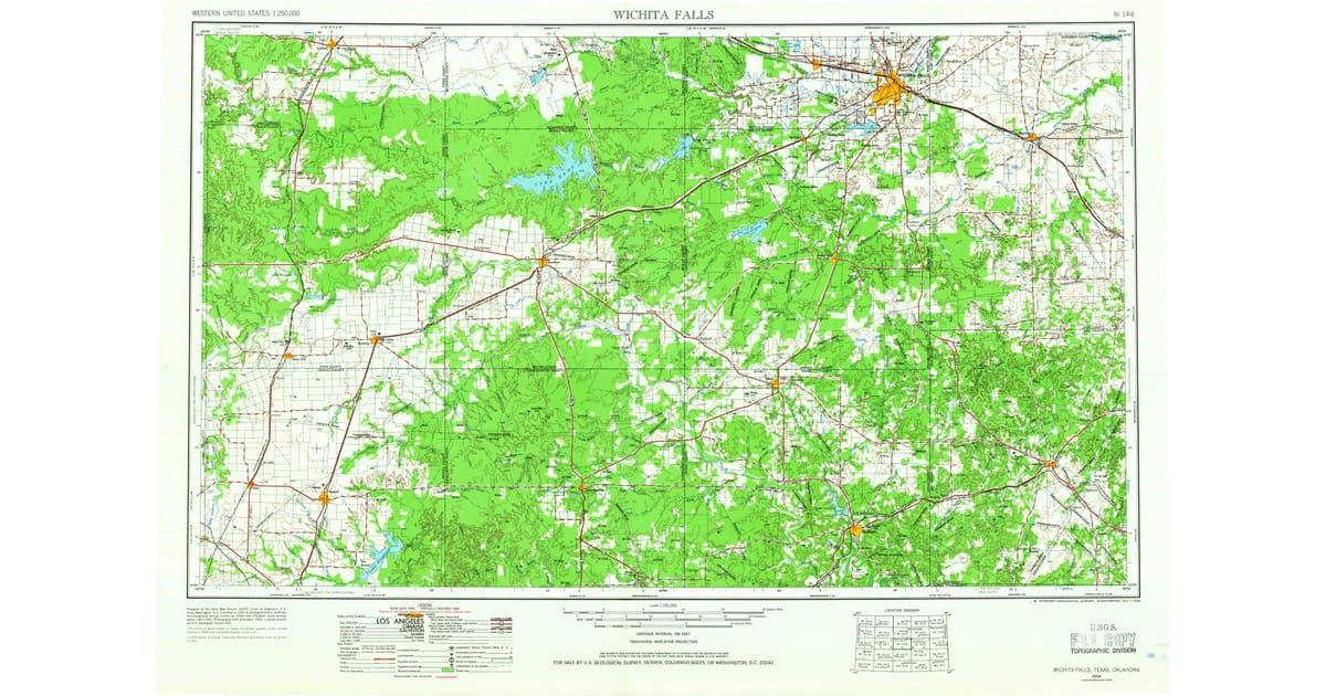 Old Historical Maps of Valley View - Wichita Falls Archer County Tx Usgs Topo 1954 P1966 Og 1200x630