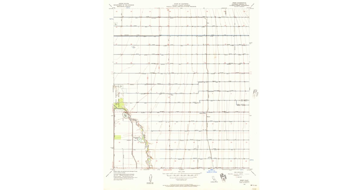 Wiest Rd 1956 Map of Wiest, Imperial County, CA — High-Res | Pastmaps