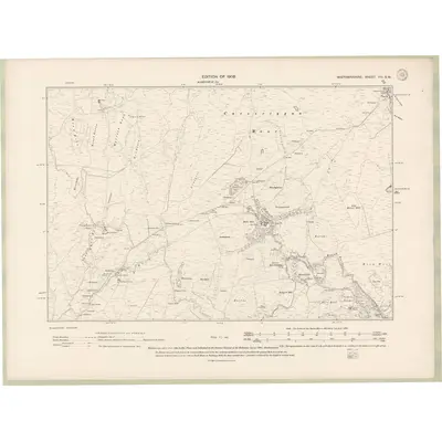 1907 Map of Wigtownshire Sheet VIII.SW, 1909 Print