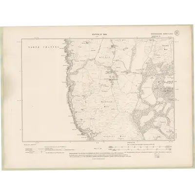 1907 Map of Wigtownshire Sheet X.SE, 1909 Print