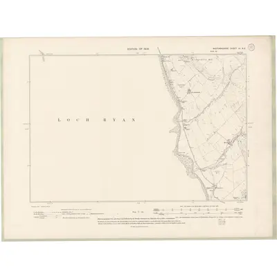 1907 Map of Wigtownshire Sheet XI.NE, 1909 Print