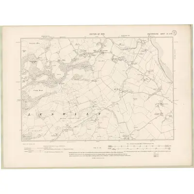 1907 Map of Wigtownshire Sheet XI.SW, 1909 Print