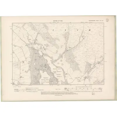 1907 Map of Wigtownshire Sheet XII.SW, 1909 Print