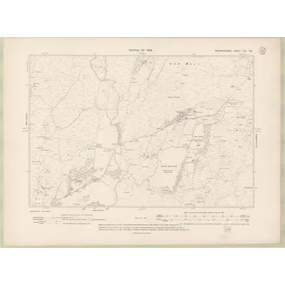 1907 Map of Wigtownshire Sheet XIII.NE, 1909 Print