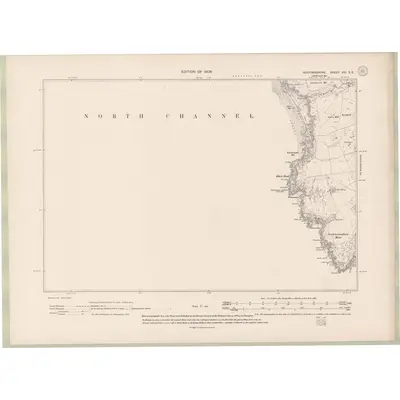 1907 Map of Wigtownshire Sheet XVI.SE, 1909 Print