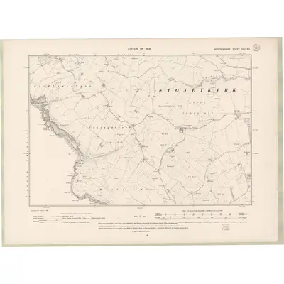 1906 Map of Wigtownshire Sheet XXII.SE, 1909 Print