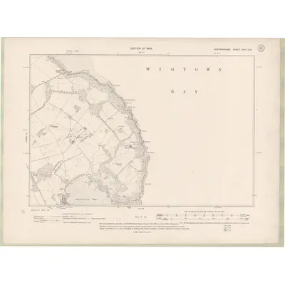 1907 Map of Wigtownshire Sheet XXVII.SW, 1909 Print