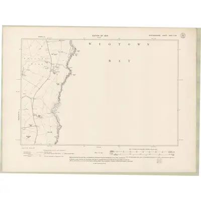 1906 Map of Wigtownshire Sheet XXXII.SW, 1909 Print