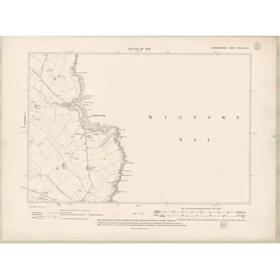 1906 Map of Wigtownshire Sheet XXXVI.NW, 1909 Print