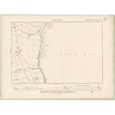 1906 Map of Wigtownshire Sheet XXXVII.NE, 1909 Print