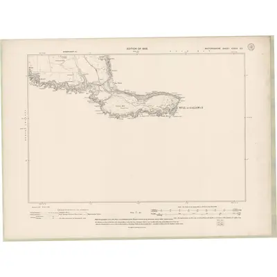 1906 Map of Wigtownshire Sheet XXXVII.SE, 1909 Print
