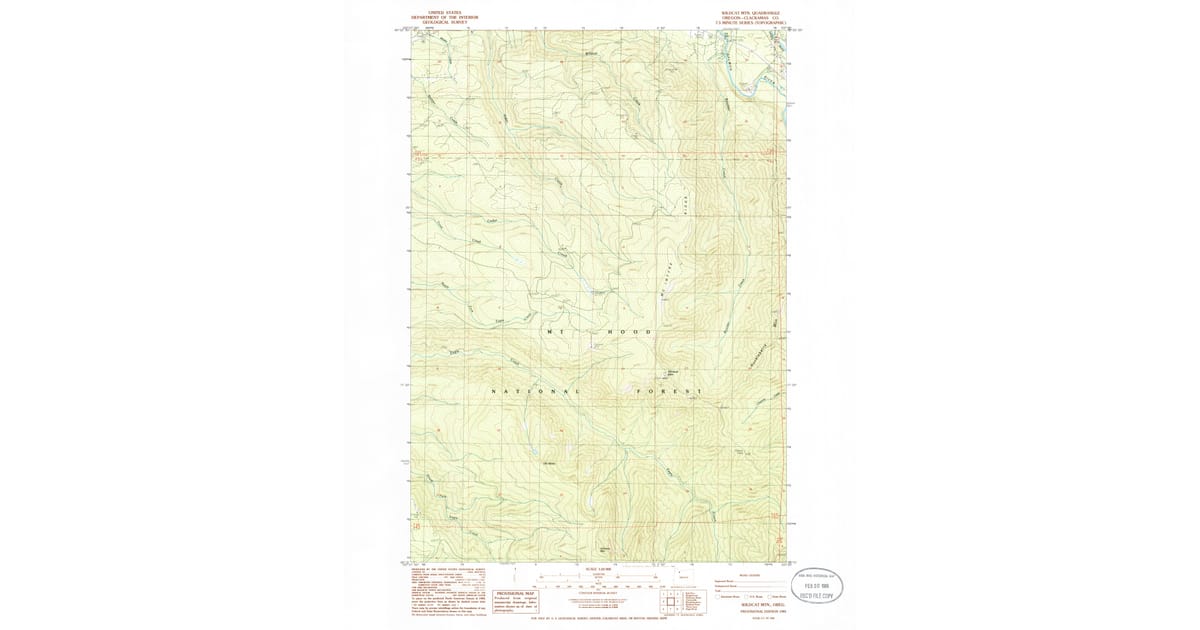 1985 Map of Wildcat Mountain, Clackamas County, OR — High-Res | Pastmaps