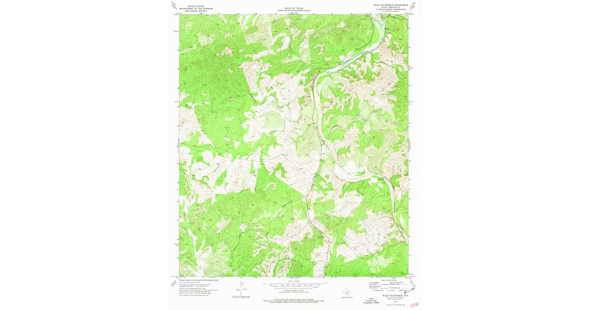 1974 Map of Wiley Waterhole, Edwards County, TX — High-Res | Pastmaps