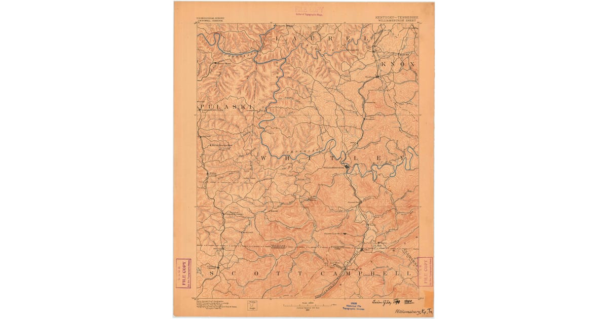 Old Maps of Winfield TN for Genealogy - Williamsburg Whitley County Ky Usgs Topo 1890 Og 1200x630 