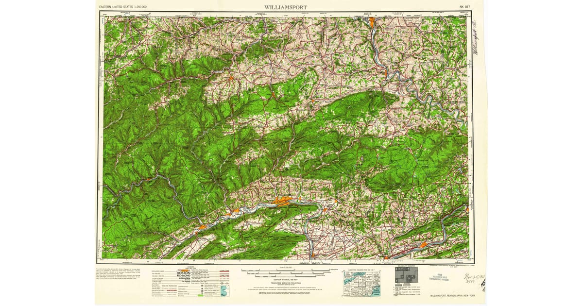 1960s Maps of Snow Shoe PA Pastmaps - Williamsport Lycoming County Pa Usgs Topo 1960 Og 1200x630 