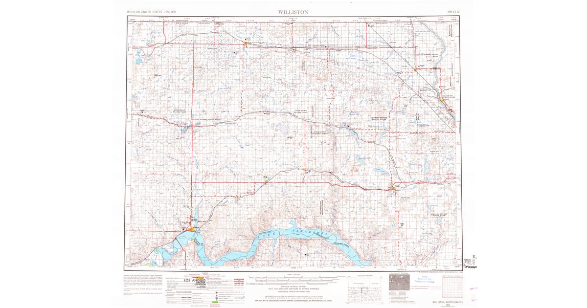Old Maps of Marmon ND for Hiking - Williston Williams County Nd Usgs Topo 1953 P1968 Og 1200x630