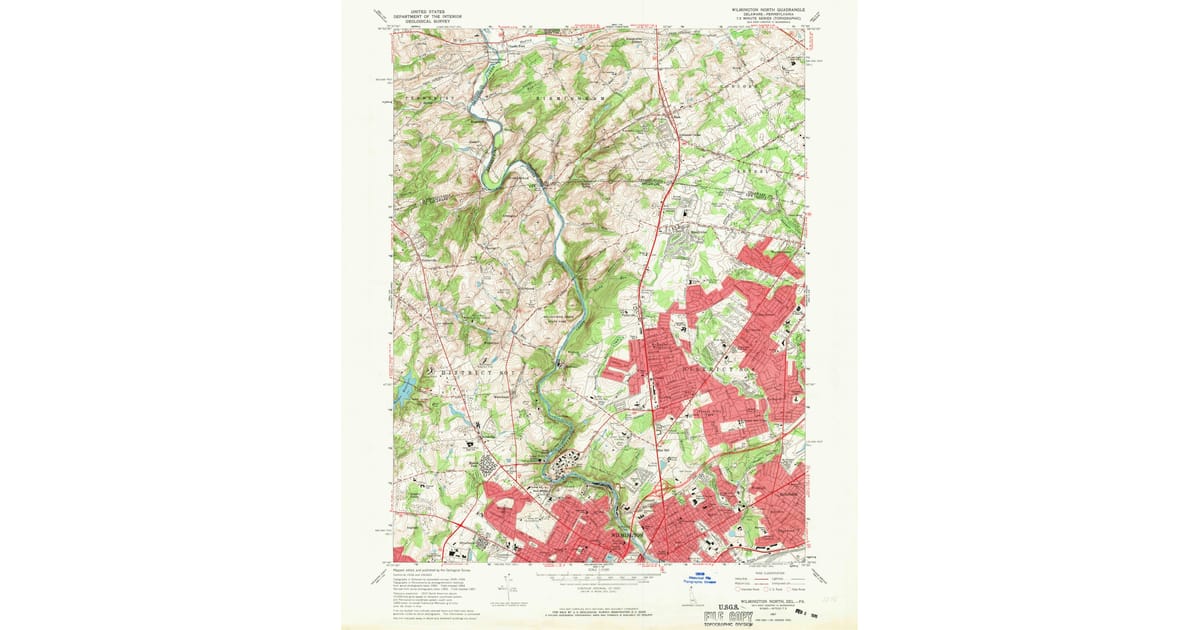 1967 Map of Wilmington North, New Castle County, DE — High-Res | Pastmaps
