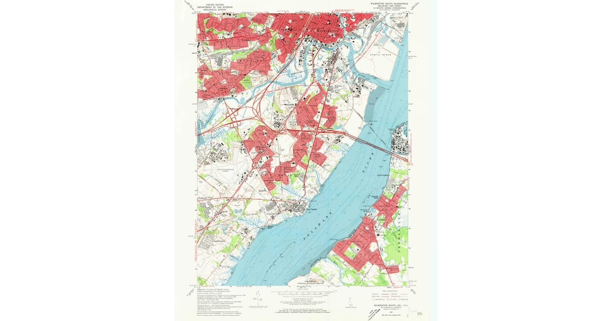 1967 Map of Wilmington South, New Castle County, DE — High-Res | Pastmaps