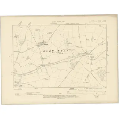 1898 Map of Wiltshire III.NE, 1903 Print