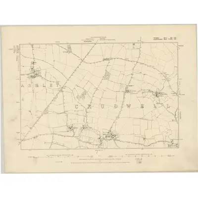 1879 Map of Wiltshire III.SE, 1886 Print