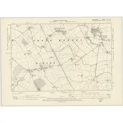 1898 Map of Wiltshire IV.SW, 1900 Print